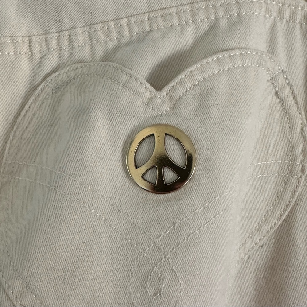 Size 32 Moschino Jeans Women’s Vintage Beige Straight Leg Pants Y2K Italy - Picture 8 of 9